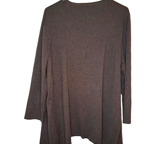 Jones New York Brown Open Cardigan With Faux Stones Plus Size 2X - Picture 2 of 5